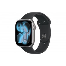 Apple Watch S11 42mm Space Gray Aluminum Case with Black Sport Band M/L