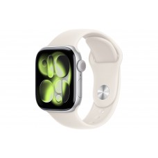 Apple Watch S11 42mm Silver Aluminum Case with Starlight Sport Band S/M