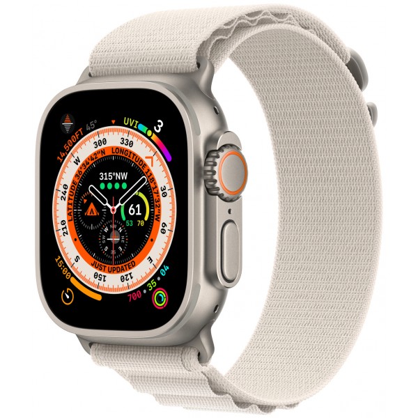 Умные часы Apple Watch Ultra 49 мм Titanium Case, титановый/звездный Alpine Loop (S) Умные часы Apple Watch Ultra 49 мм Titanium Case, титановый/звездный Alpine Loop (S)