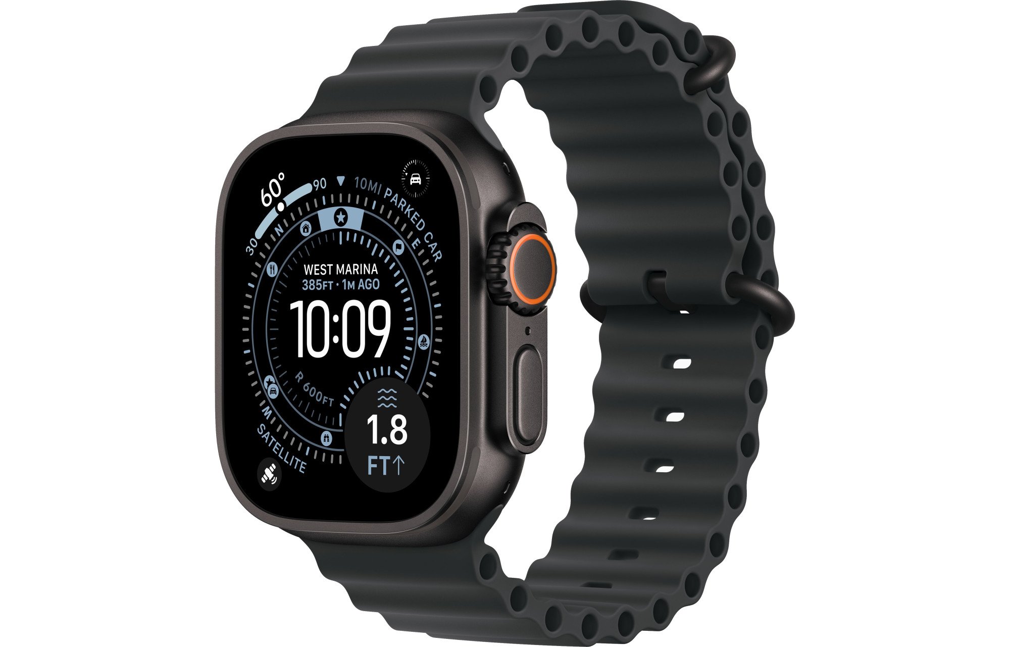 Apple Watch Ultra 3 49 мм Black Titanium с чёрным Ocean Band